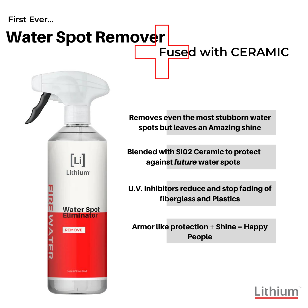 Lithium Fire Water Spot Remover- Infused SI02 Ceramic Water Spot Remover, Hydrophobic, Long Lasting Protection