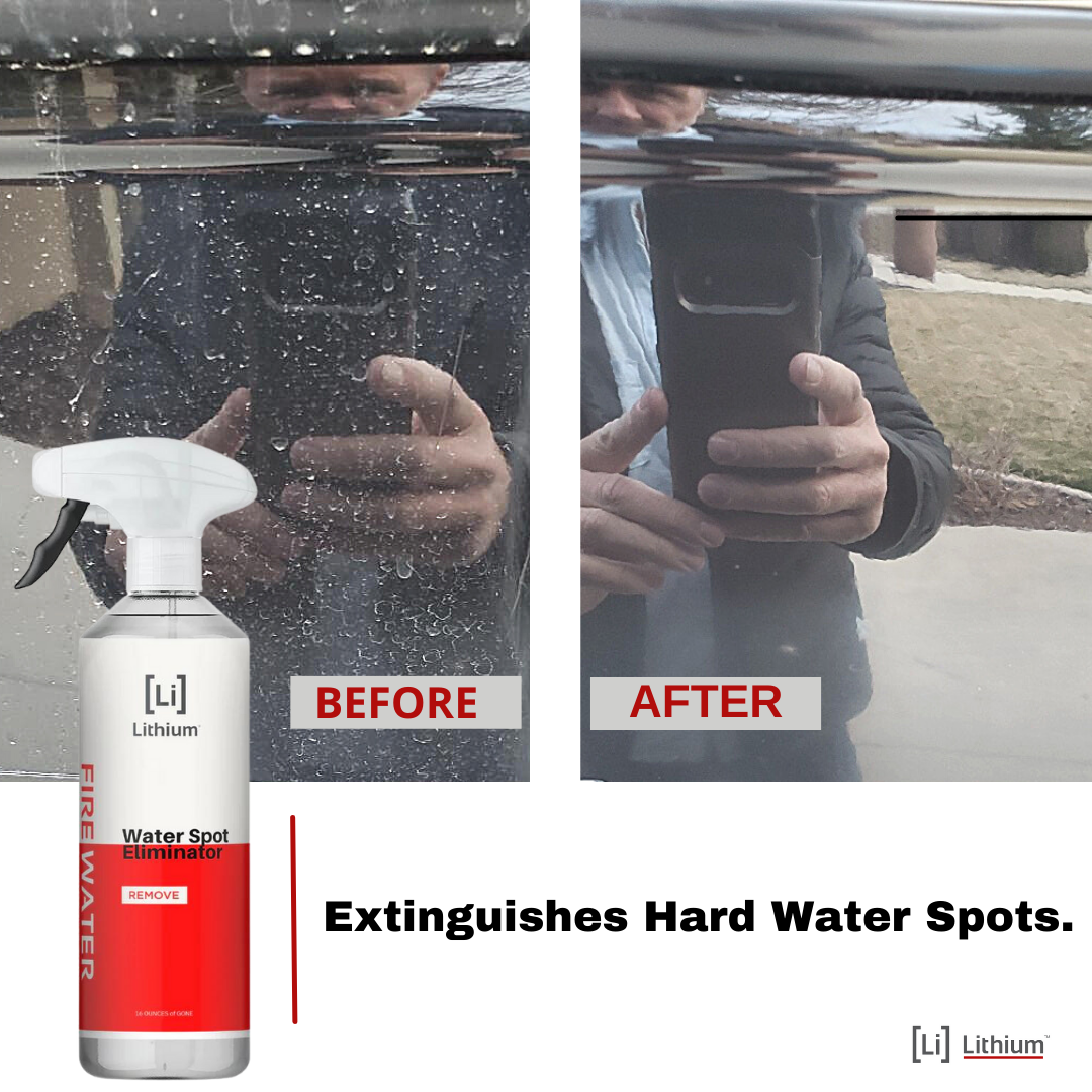 Lithium Fire Water Spot Remover- Infused SI02 Ceramic Water Spot Remover, Hydrophobic, Long Lasting Protection