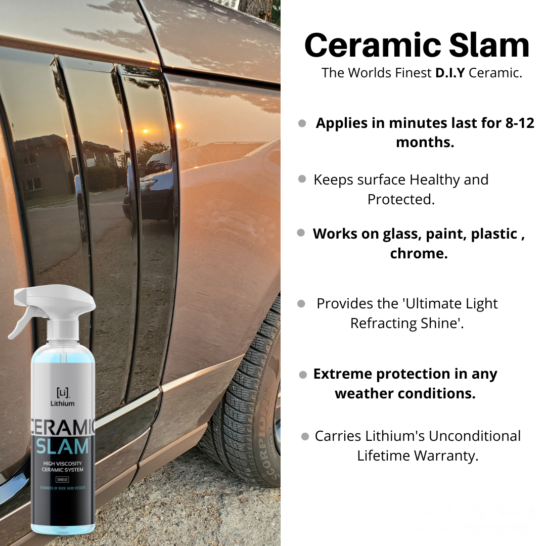 Lithium Auto Elixirs Ceramic Slam- The Best DIY Ceramic Coating Available, Super Long Lasting Paint Protection, Easy to Apply, Stackable for An Ultra