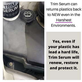 Vehicle showcasing the effectiveness of Trim Serum in restoring trim in harsh conditions